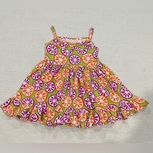 Kelly's Kids vibrant citrus-themed spaghetti strap Twirl dress Size 3-4y NWOT